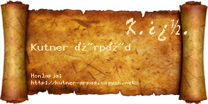 Kutner Árpád névjegykártya